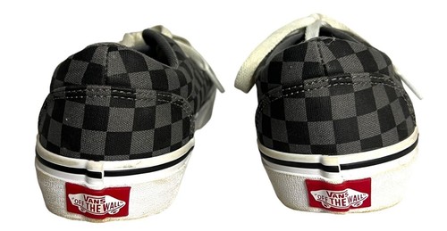 Vans Youth 5.5 Black & Gray Checkerboard Lace-Up Skate Shoes - Picture 5 of 7