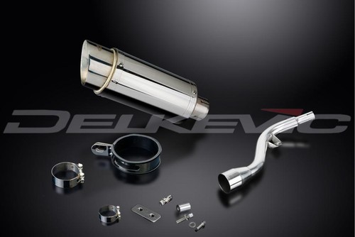 SUZUKI DR125 SM 2005-2014 200mm ROUND STAINLESS SILENCER EXHAUST KIT - Picture 3 of 3