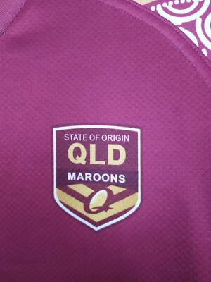 QLD Maroons Jersey Rugby Shirt Multicolor ISC Polyester Mens Size