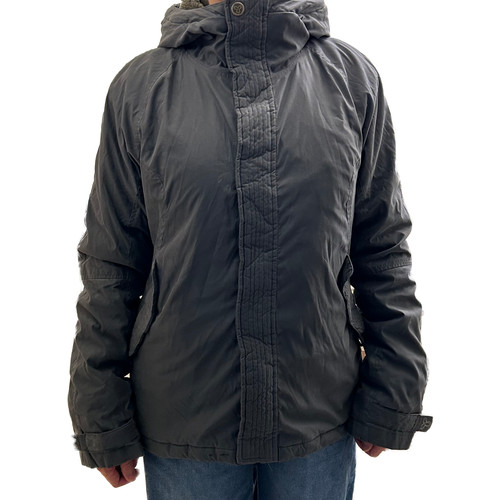 TNA Aritzia Niseko Faux Fur Lined Hooded Black Parka Coat S Jacket Size Large