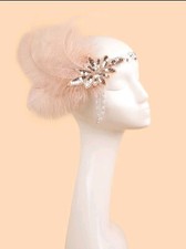 20er Jahre Party  Haarband mit Feder und Pailletten, sehr edel Karneval Fashing