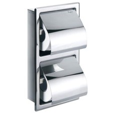 Flova Gloria double concealed toilet roil holder - Chrome