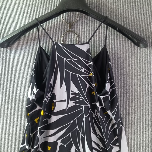 Camicia Worthington Petites donna PS bianca nera floreale ananas spaghetti strap - Foto 5 di 12