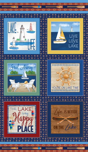 Lake House Signs Sail Away 44 Inches Wide BTY BENARTEX FABRICS - Picture 3 of 3