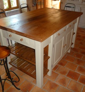 Handmade Kitchen Island Solid Wood Wide Board Oak Worktop