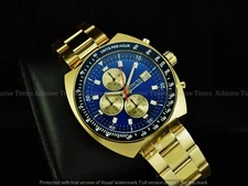 Invicta Men 46mm Pro Diver PADI 70's Chrono Gold Tone Tachymeter Bezel SS Watch