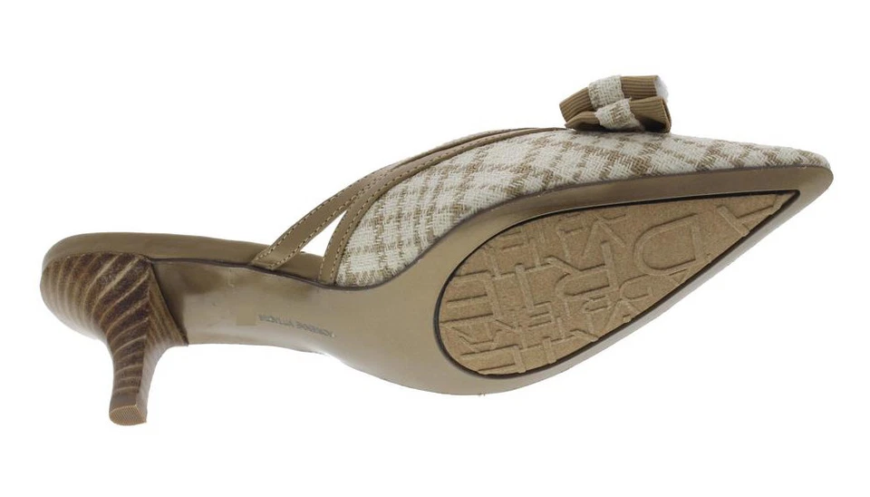 Nuevo Zapato ADRIENNE VITTADINI Mujer Tela Lazo Tacón Bajo Punta Punta Punta Deslizable Talla 8 M Foto 2 de 2