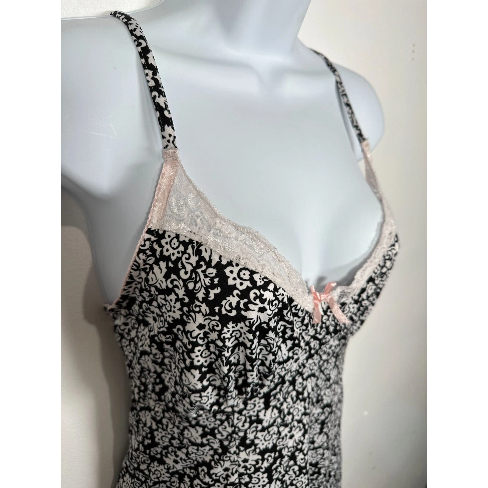 VALENTINO Abito Marilyn Monroe Piccolo Cami floreale donna nero bianco sexy sweetheart