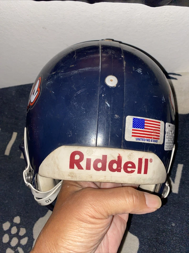 Antigo 2000 Riddell VSR tamanho completo personalizado logotipo Chicago Bears capacete de futebol juvenil P - Imagem 3 de 4
