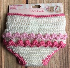 Diaper Cover size 0 6 months New NWT baby Girls boutique Pink white Crocheted