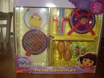 NEW Fisher Price Dora the Explorer Picnic Adventure Basket Grill 11 Pieces Nick