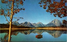 Postcard Wyoming Grand Tetons Reflected in Jackson Lake