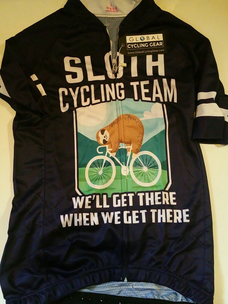 Sloth Cycling Team Novelty Cycling Jersey Large Purple NEW Tags