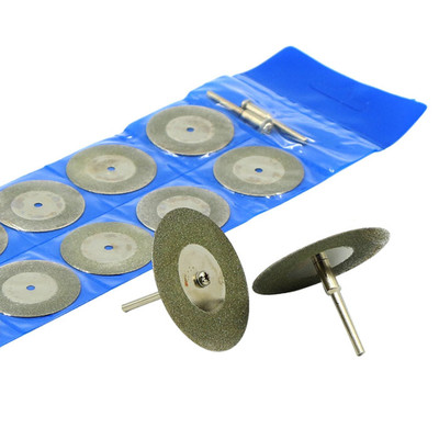 10 Pack - 50mm (2 Inch) Diamond Coated Cut-Off Wheels For Rotary Tools