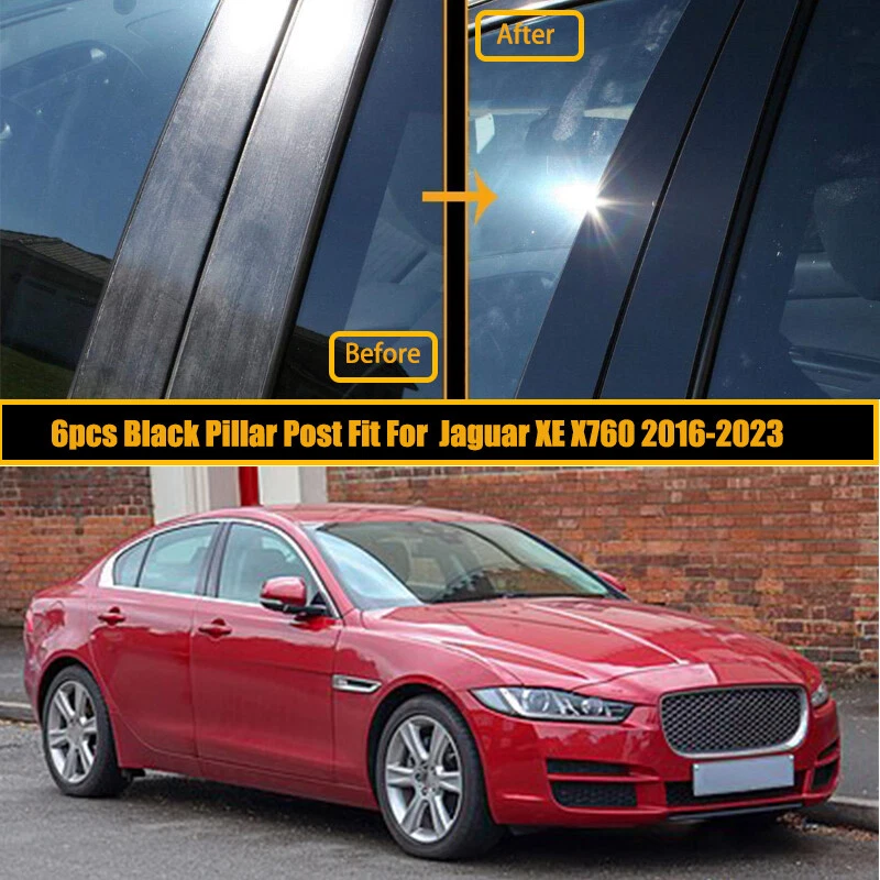 8pcs Set  Fits Jaguar XE X760 2016-2023 Door Side Window Cover Pillar posts Trim Foto 3 de 4