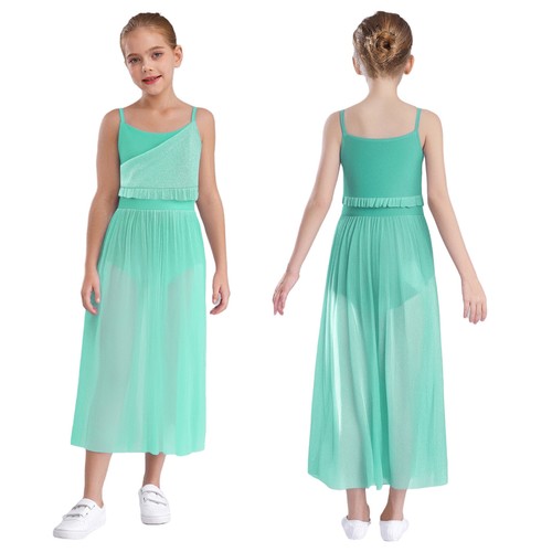 Kinder Mädchen Tanzkleid moderne Tanzkleidung Glitzer Performance Salsa Bühne - Bild 15 von 82