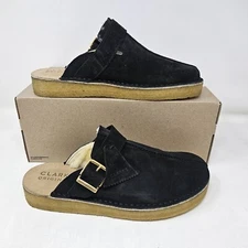Men's Clarks Trek Mule Black Suede Slip On / 26168618 / Sizes 8.5 and 9.5