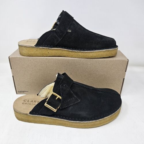 Men's Clarks Trek Mule Black Suede Slip On / 26168618 / Multiple Sizes