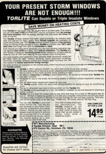 1981 Vintage Print Ad RPT Manufacturing Torlite Insulate Storm Windows Heating