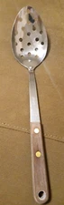 Vintage "Robinson Knife Co" Stainless USA Slotted Serving Spoon With Wood Handle