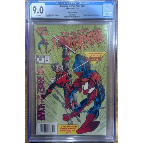Slab | The Amazing Spider-Man #396 | CGC 9.0 | Rare Newsstand | Daredevil App