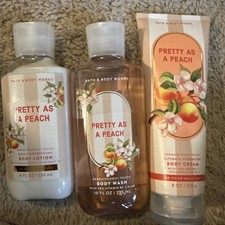 Bath  Body Works Pretty As A Peach Body Wash  Body Cream  Body Lotion SET OF3