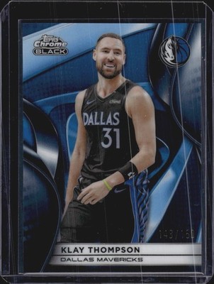 Klay Thompson 2025-26 Topps Chrome Black Blue Refractor #148/150 Mavericks