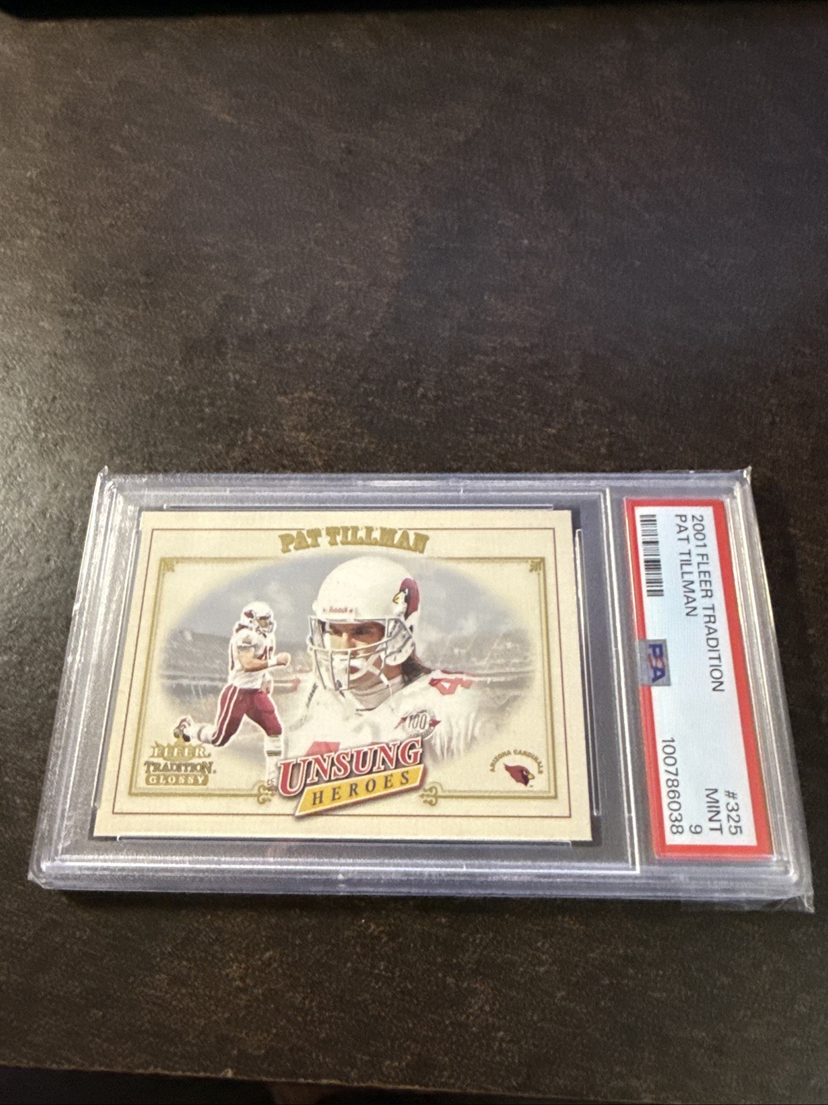 2001 Fleer Tradition Glossy #325 Pat Tillman Cardinals PSA 9 MINT CARDS Rookie