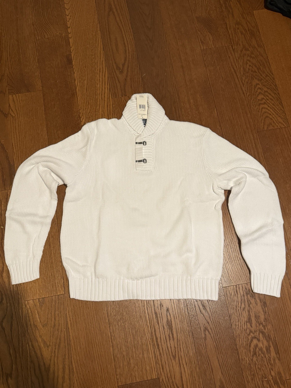 Polo Ralph LaurenMen’s White Shawl Collar Toggle Knit Sweater XL 100% Cotton NWT