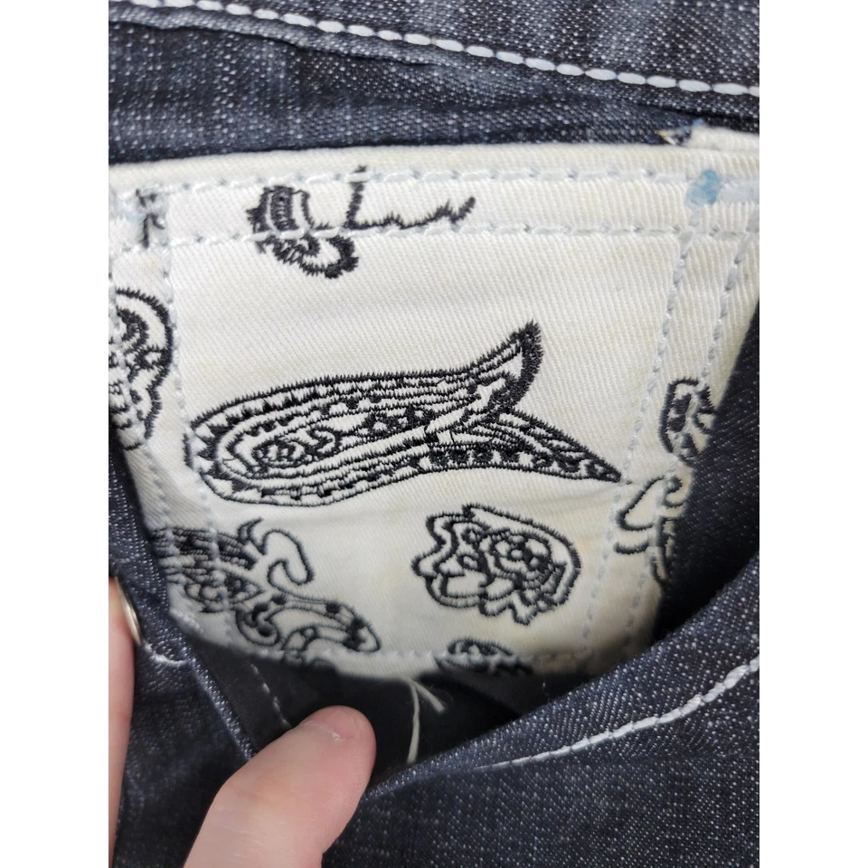 Victorious Premium Jeans Denim Shorts 40 Louisiana Embroidered Graphic - Image 3 of 4