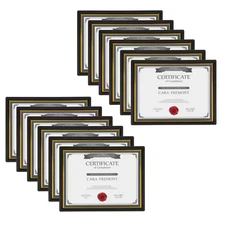 Corporate Document 8.5 In. X 11 In. Black Picture Frames (Set of 12) NEW