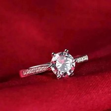 2Ct Round Cut Lab Created Diamond Solitaire Wedding Ring 14K White Gold Plated