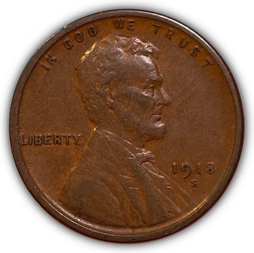 1918-S Lincoln Wheat Cent Extremely Fine XF Coin #24101