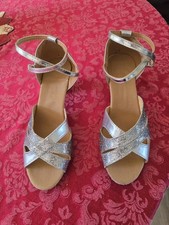 Silver Glitter Strappy Ankle Strap Sandals with Open Toe