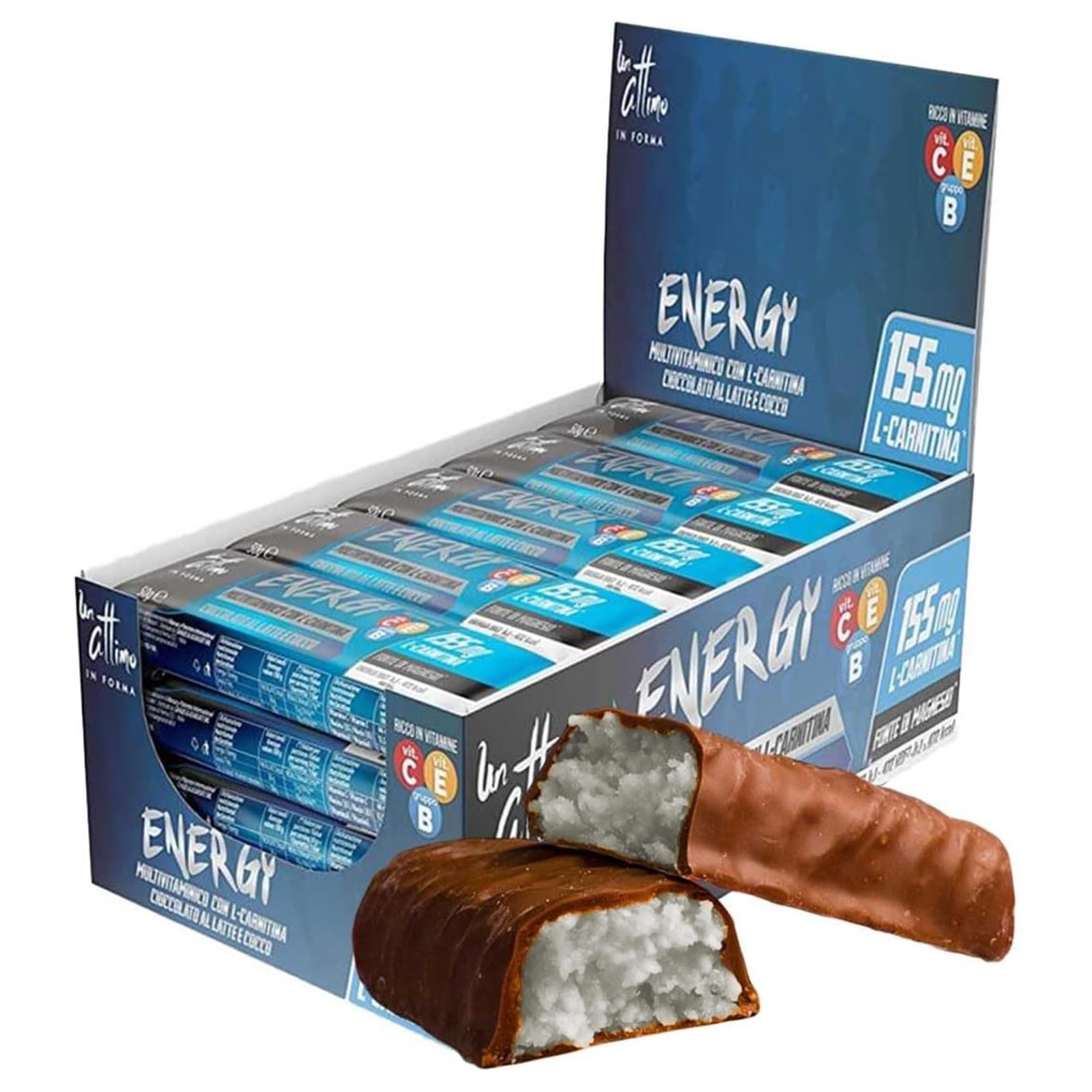 Pack 24 Barrette Energy 1 Attimo in Forma Cocco e Cioccolato al Latte