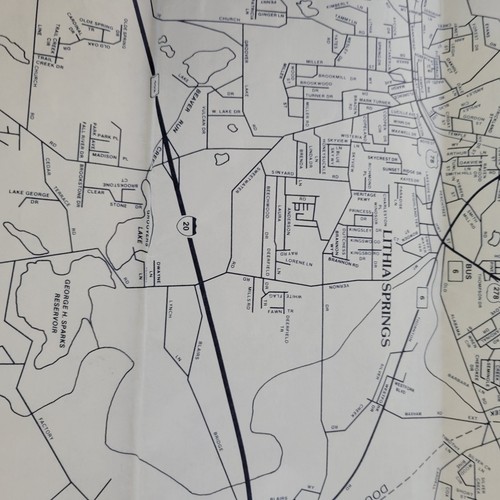 Vintage 1987 Map Of West Metro Atlanta Towns With Streets And Advertisements - Picture 7 of 23
