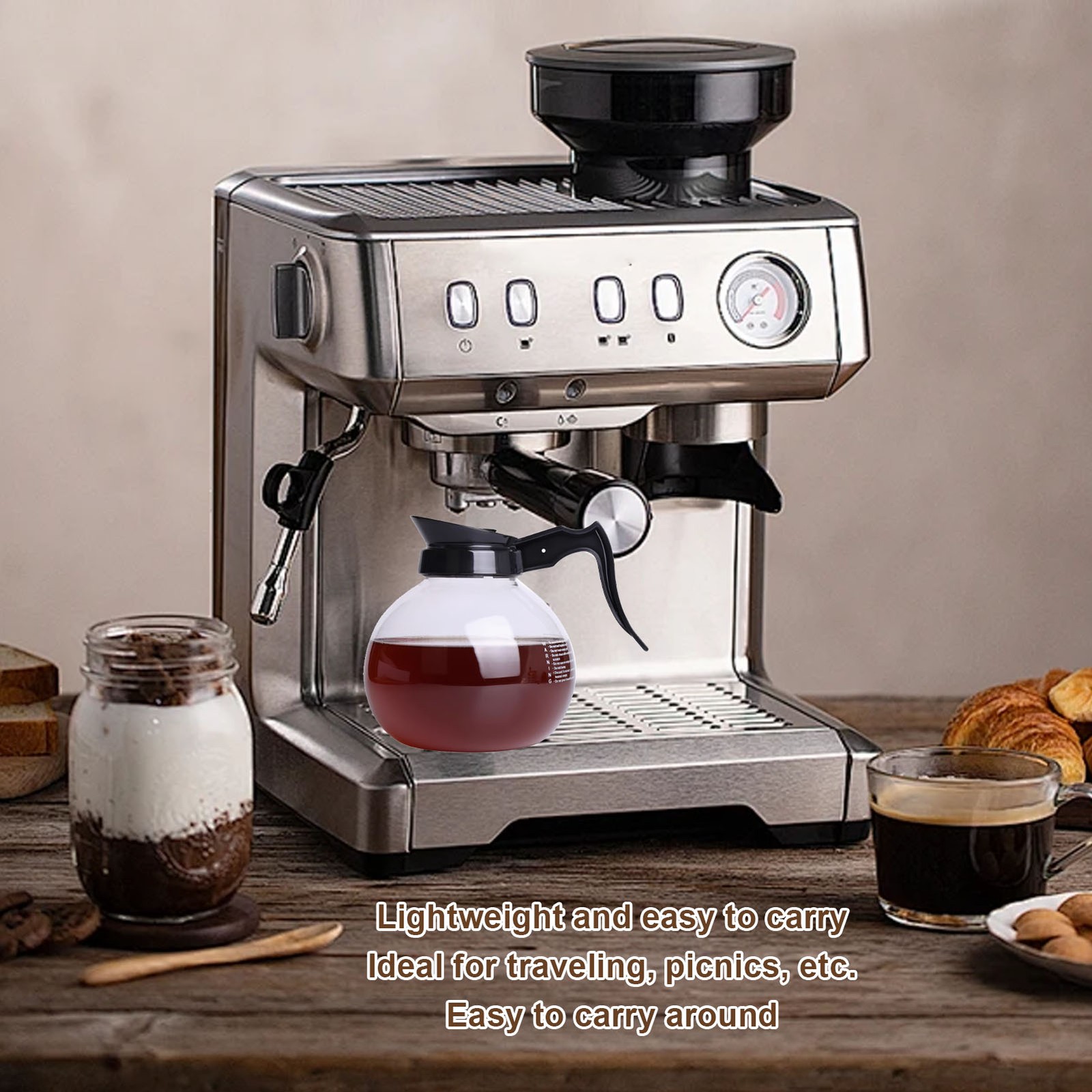 HG 1.8L Coffee Pot High Borosilicate Heat Proof Glass Coffee Decanter Carafe