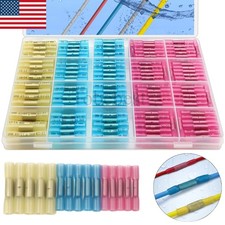 200PCS Heat Shrink But Connector Waterproof Electrical Wire Marine Butt Splice