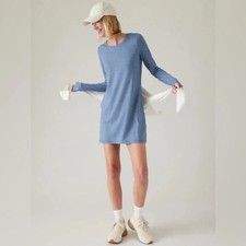 Athleta FAB! Uptempo Dress Sweat-Wicking Jersey Pockets Thumbhole in Blue XS