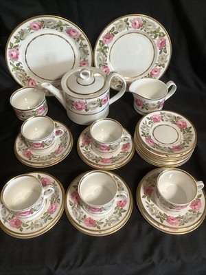 Royal Worcester Royal Garden DOT & DASH 28-teiliges Teeservice 1969 Vintage Top Zustand