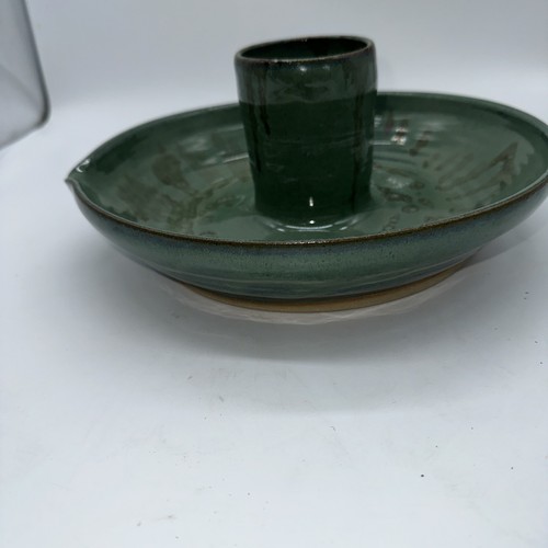 Vintage Pottery Green/Brown Chicken Cooker Roaster Ceramic Bowl - Picture 7 of 17