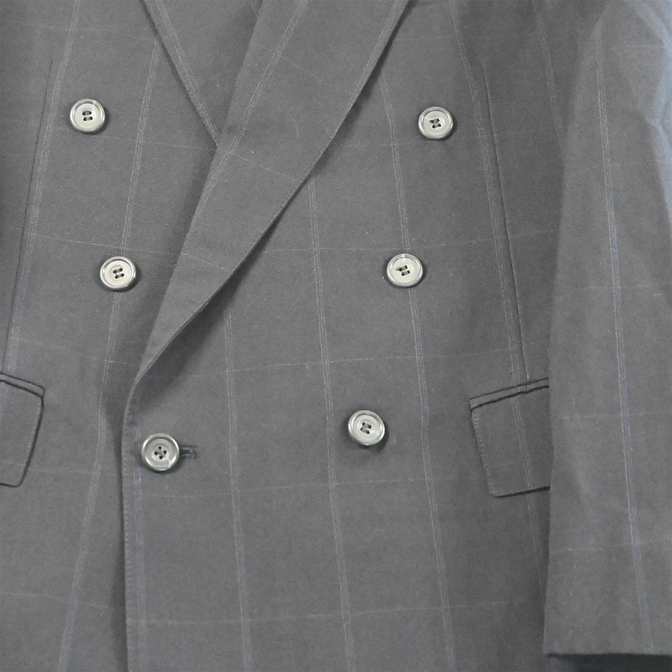 Chaqueta Blazer Abrigo Deportivo De Colección Hecha en EE. UU. 38S Azul Marino Ventana Lana Doble Pecho Foto 3 de 4