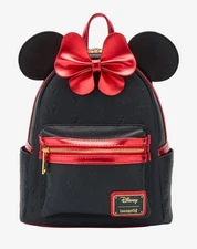 Loungefly Disney Minnie Mouse Metallic Red Bow Ears Mini Backpack