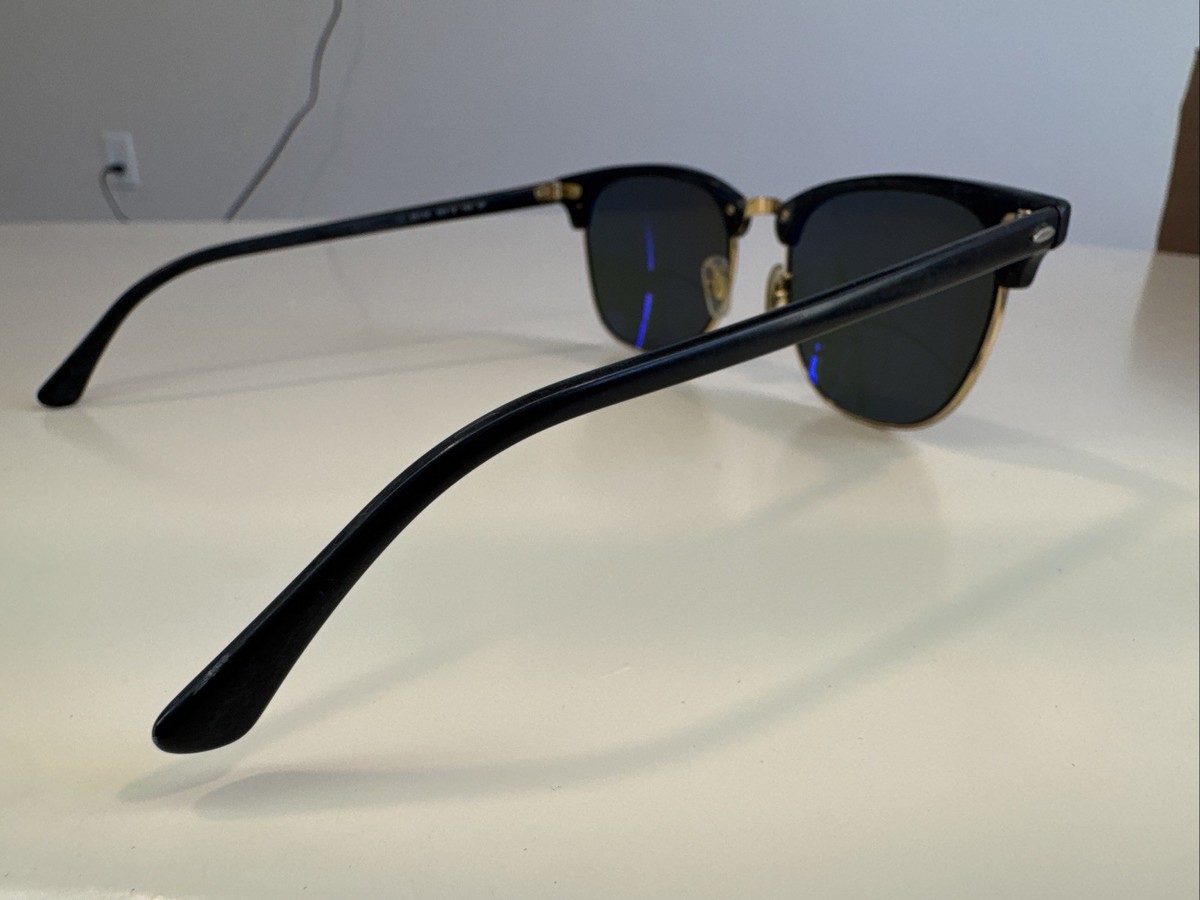 RAY BAN RB3016F 901/58 CLUBMASTER 55MM BLACK/GREEN #805 | eBay