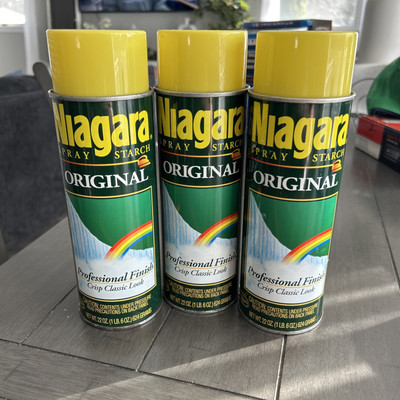Niagara Original Spray Starch 22oz. Aerosol 3 Metal Cans Lot New.