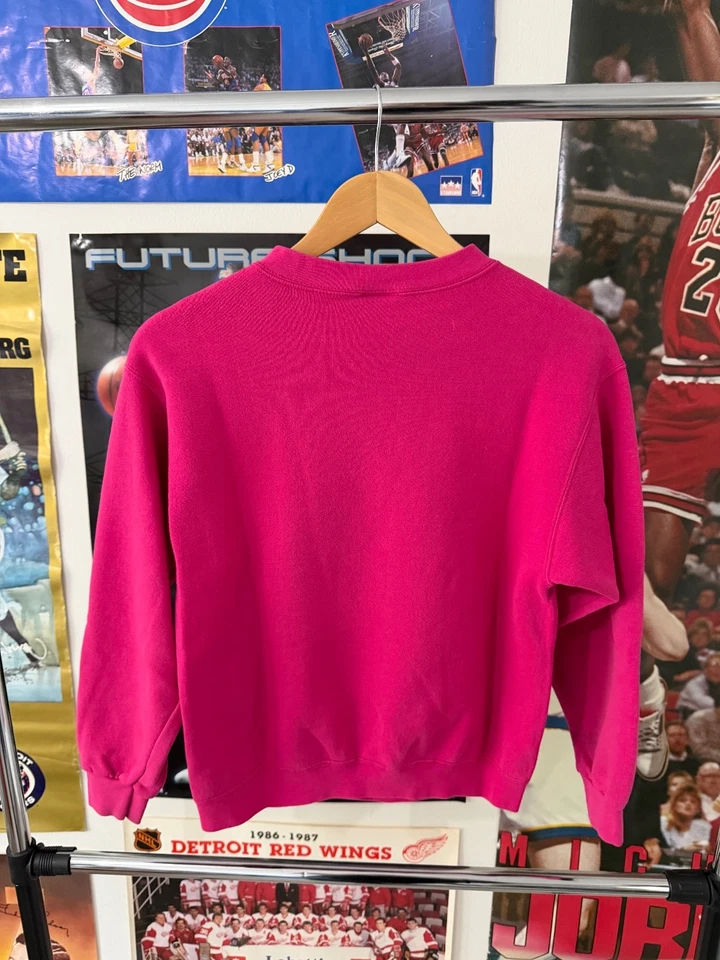 Vintage Anos 90 Princesas Disney Rosa Ariel Bela Adormecida Meninas Decote Redondo Médio - Imagem 2 de 4