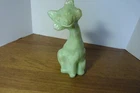 Fenton Art Glass Winking Alley Cat Glass Figurine Statue Iridescent Sea Green