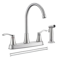 Kitchen Faucet with Sprayer, Brushed Nickel Stainless Steel, 3-Hole RV Utilit...