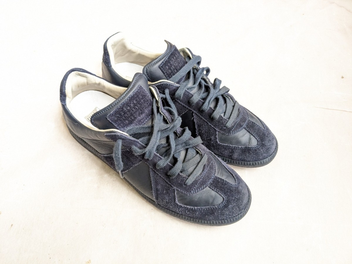 Maison Margiela GAT Sneakers Navy Blue Men 9 42 Suede Leather Low