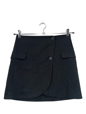 MONKI Wickelrock Damen Rock Gr. DE 36 schwarz Casual-Look